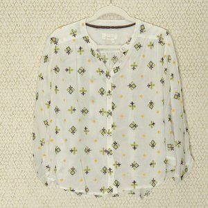 Anthropologie Lisabetta Embroidered Buttondown